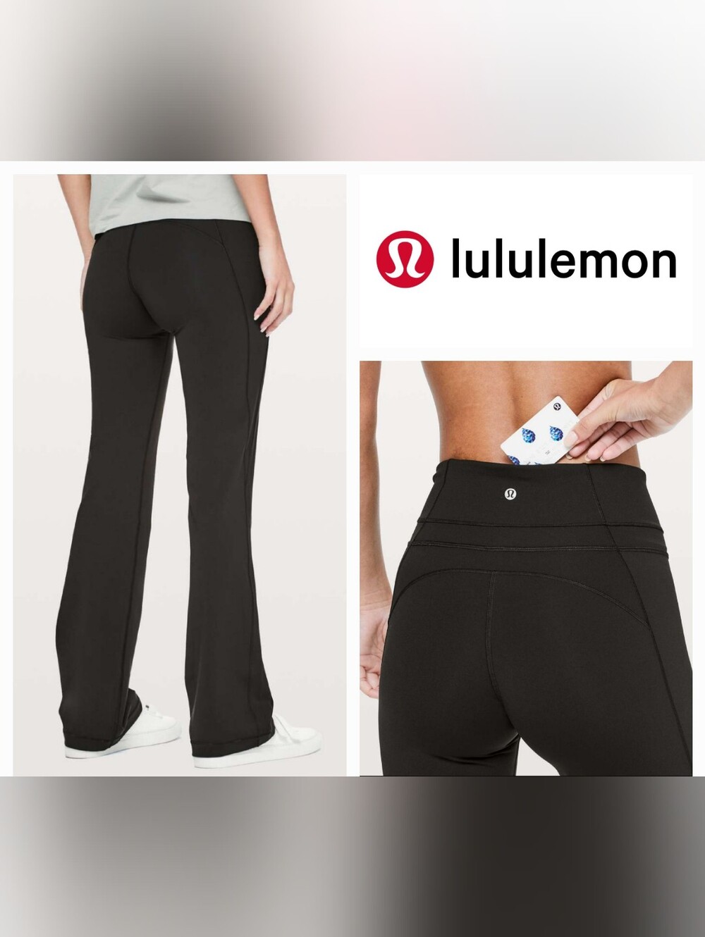 Lululemon Groove Pant Bootcut 32" Black Second Release Sz 8 Loungewear Active